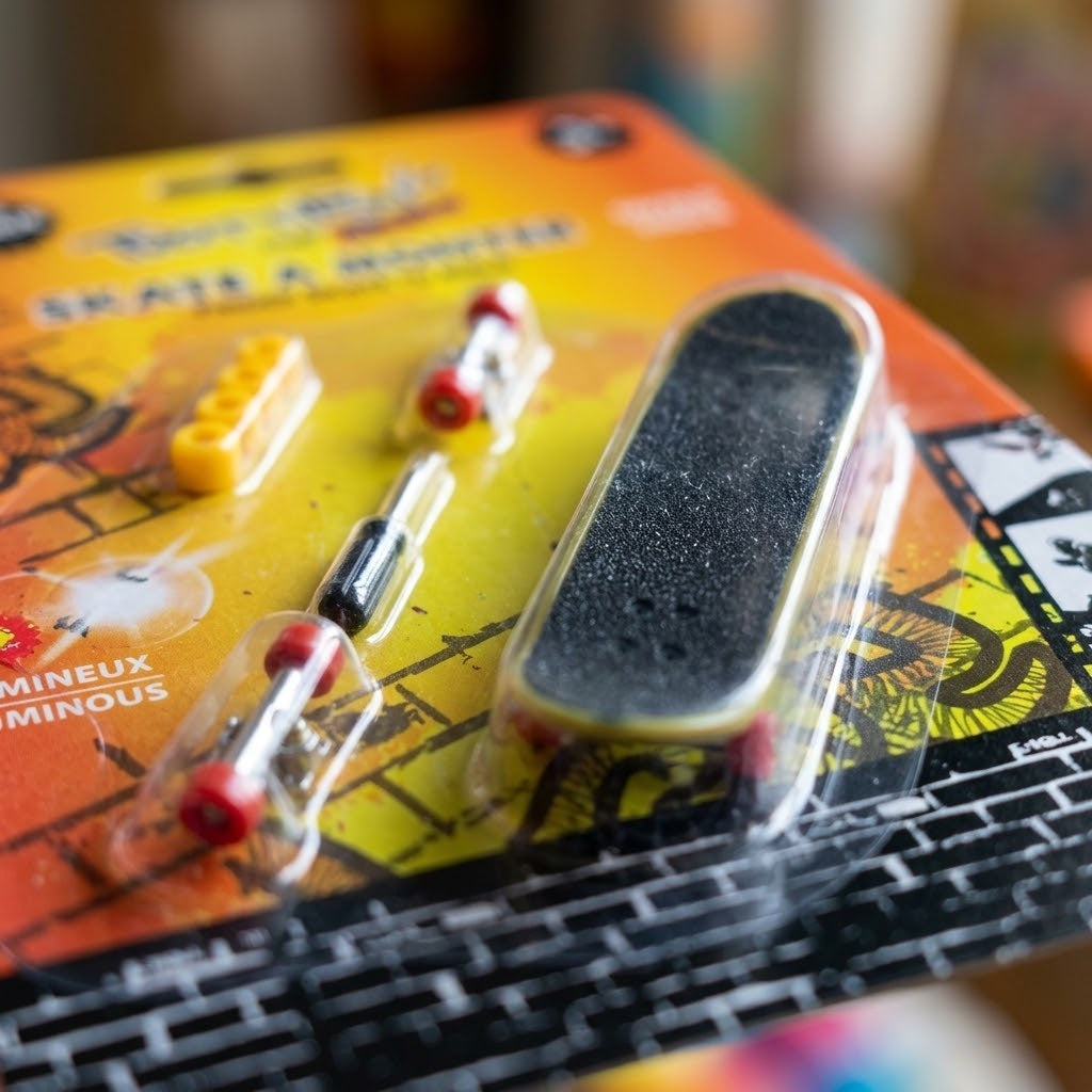 Light-Up Finger Skateboard Build Kit with Tools - close-up