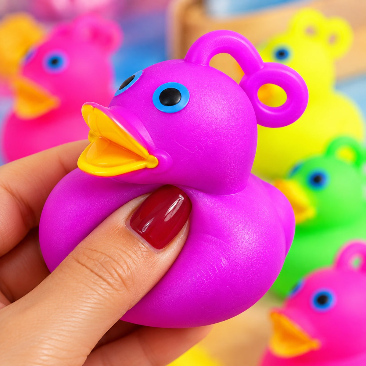 Yoyo Punch Squishy Duck Stress Toy 7 cm - close-up