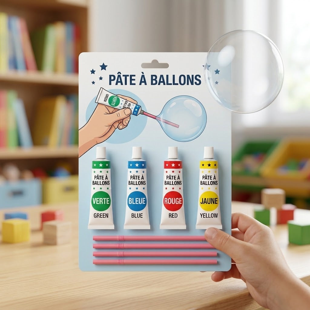 Plastic Balloon Putty with Straw Bubble Toy 6 cm - close-up