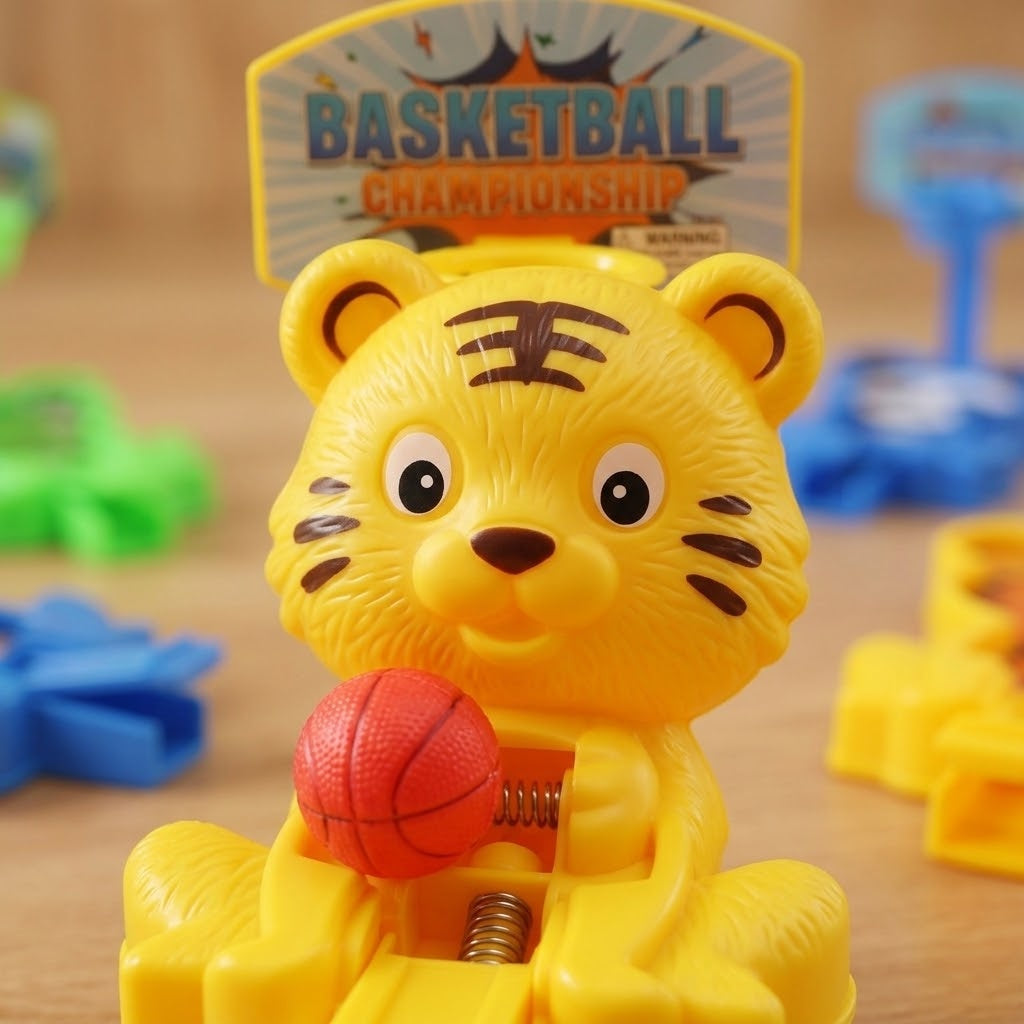 Animal Basketball Catapult Game with 3 Balls - close-up