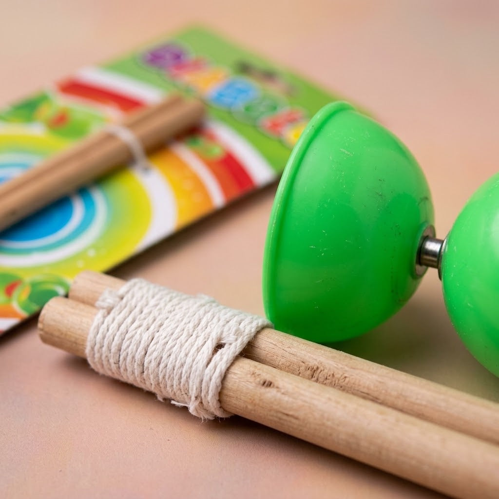Diabolo Set 8.5 cm Juggling Toy with Sticks - close-up