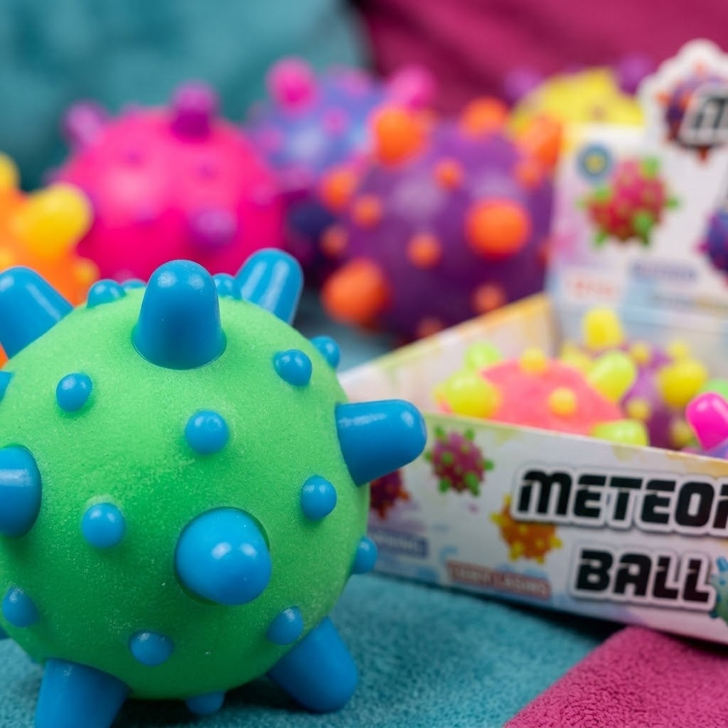 Light Up Meteorite Bouncy Ball Flashing Ball - close-up