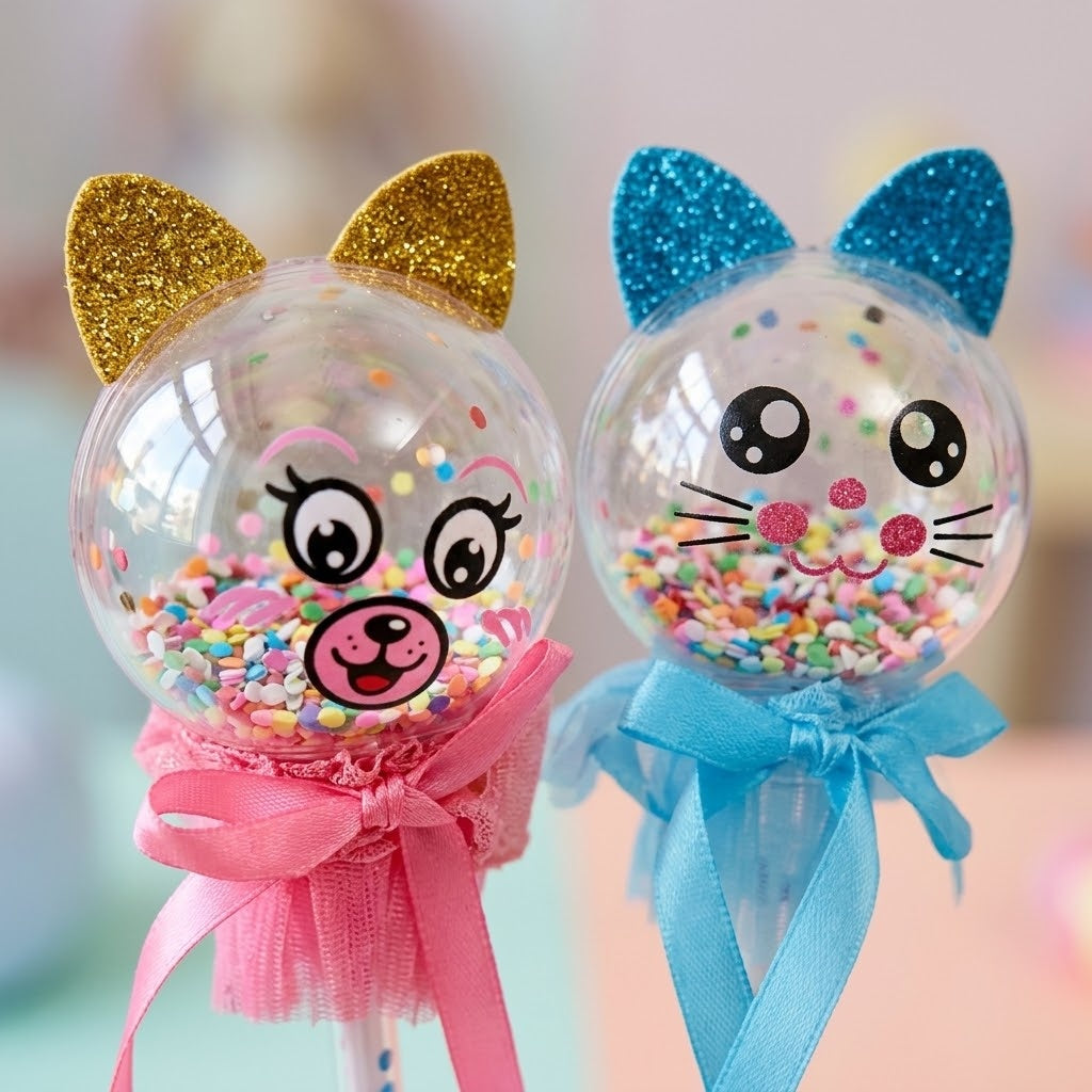 Light-Up Animal Wand with Beads 38 cm - close-up