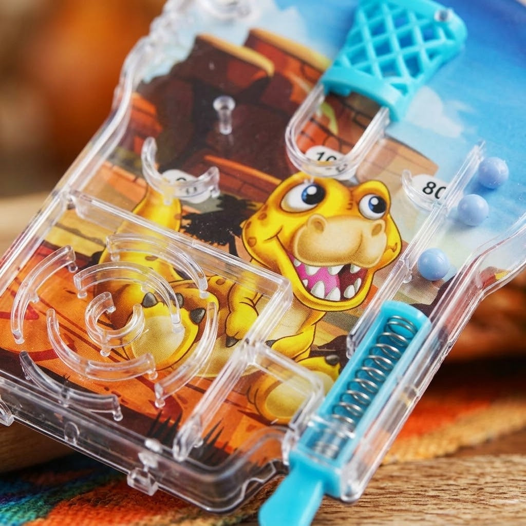 Handheld Pinball Game 12.5 x 8.5 cm with Spring Launcher - close-up