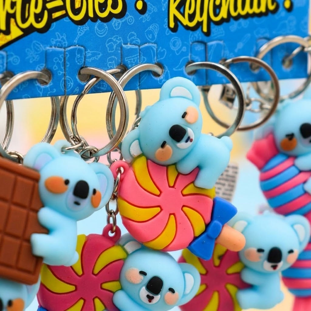 Kawaii Koala 3D Keychain Cute Animal Keyring 5 cm - close-up