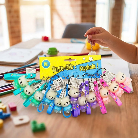 3D Bear Keychain with Silicone Wrist Strap 5 cm - lifestyle photo