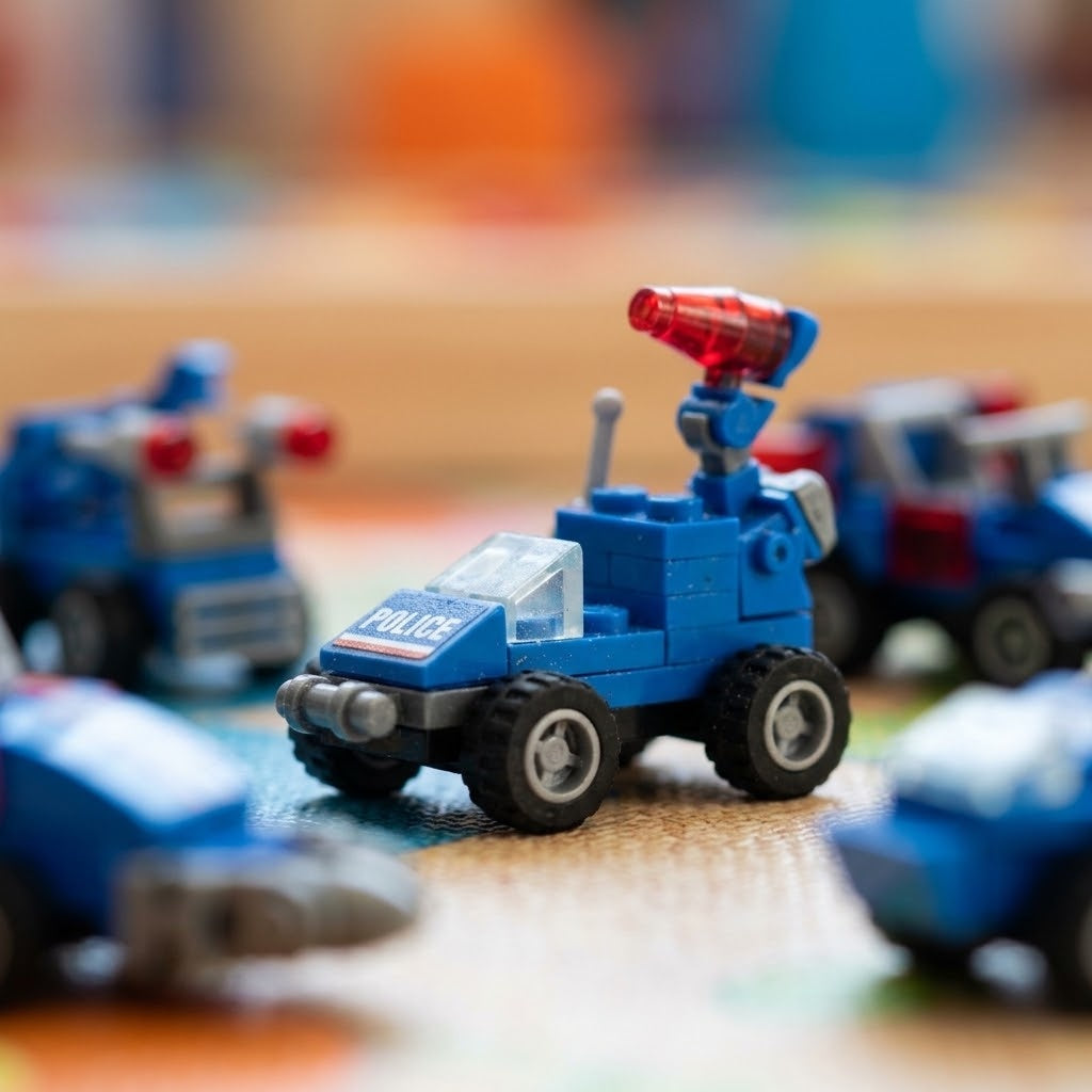 Police Vehicle Compatible Building Bricks 12-in-1 Set - close-up