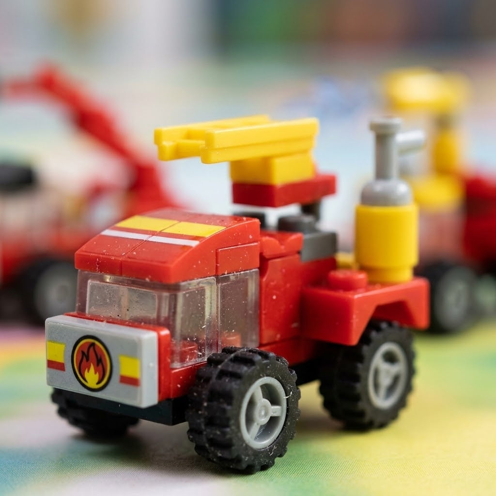 Fire Truck Compatible Building Bricks 12-in-1 Set - close-up
