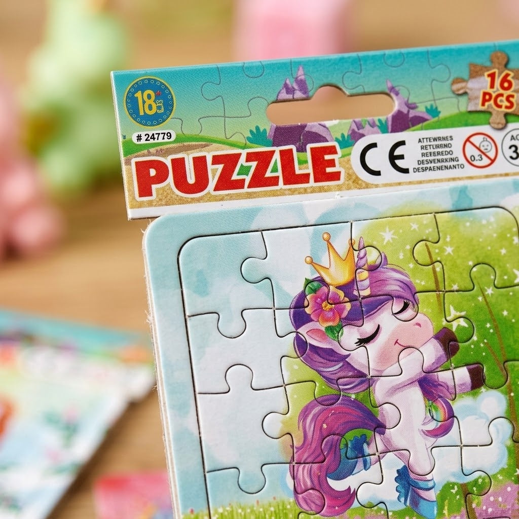 Unicorn Mini Jigsaw Puzzle 12 x 13 cm Party Favour - close-up