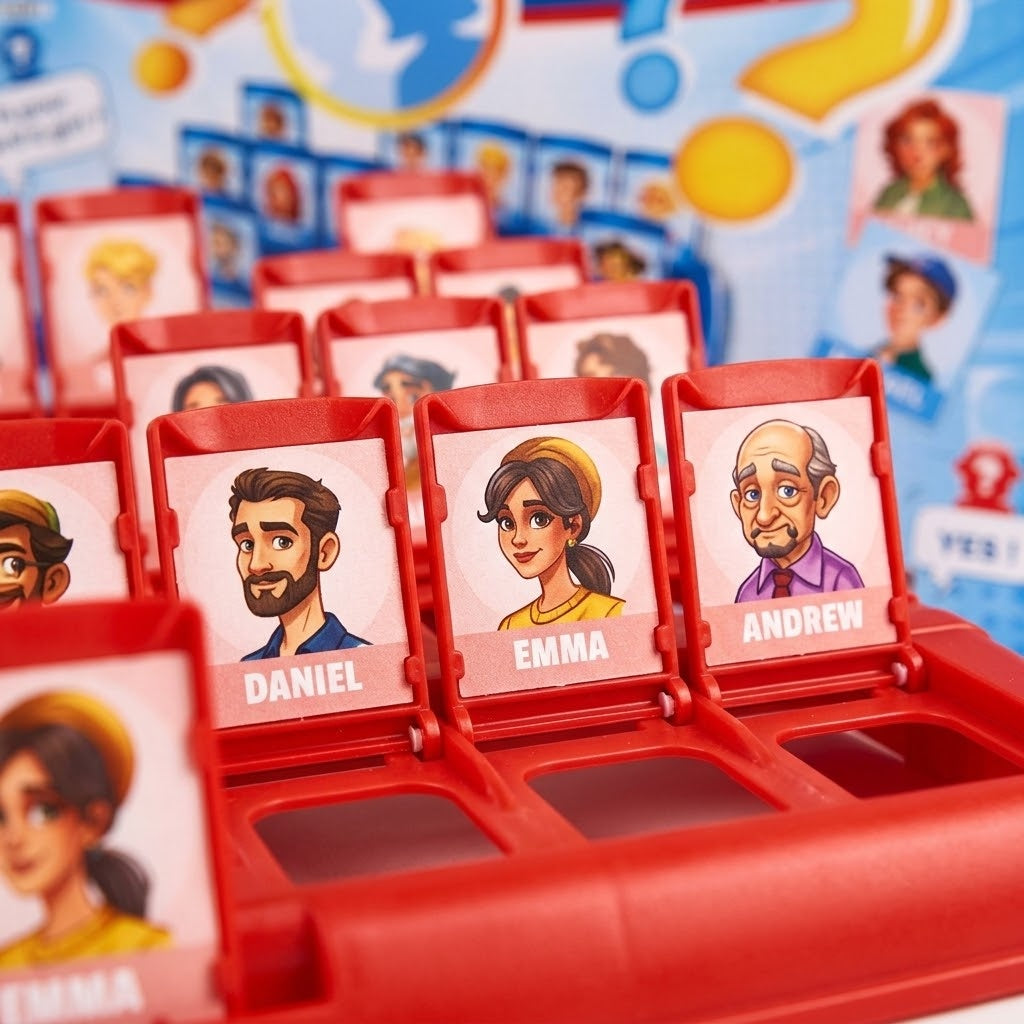 Guess Who Style Board Game for 2 Players - close-up