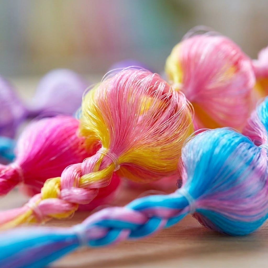 Coloured Hair Extension 30 cm with Elastic - close-up