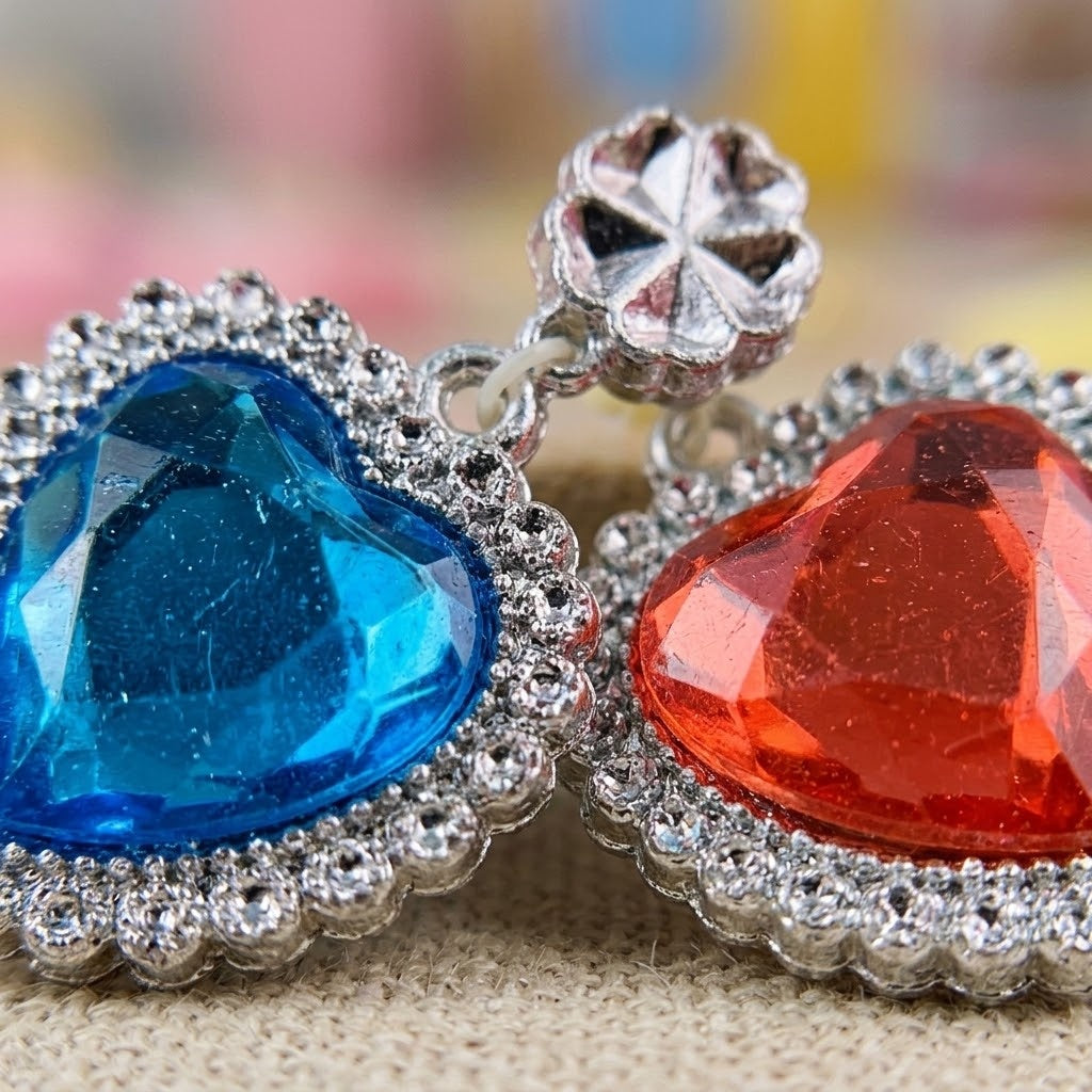 Heart Earrings Pack of 24 Pairs Princess Dress Up - close-up
