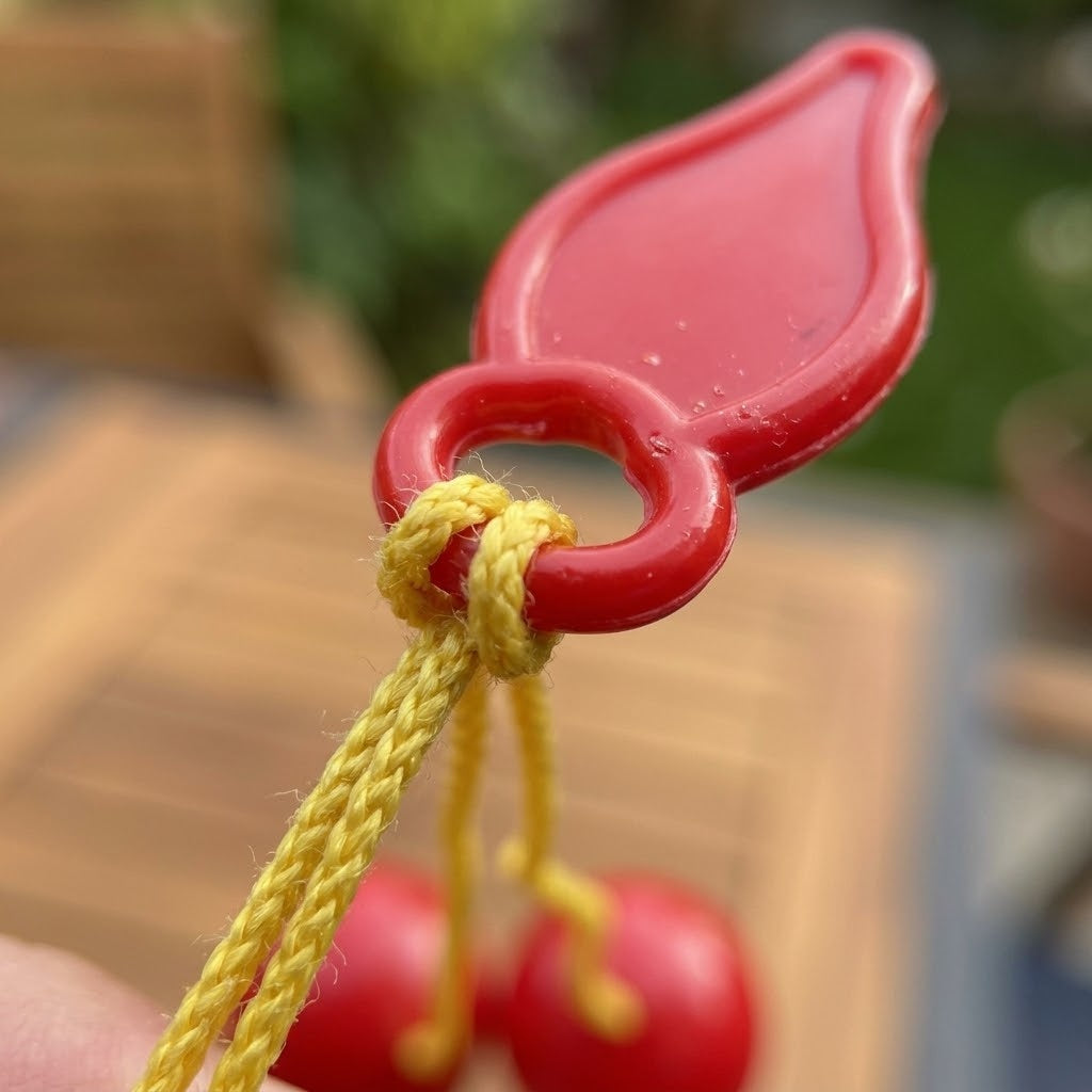 Clacker Balls Retro Toy with Handle 3.5 cm - close-up