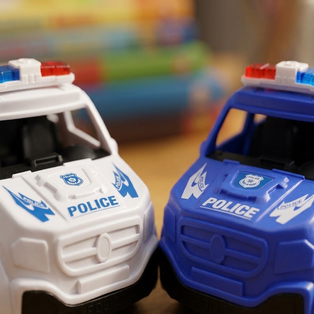 Pull Back Police Pickup Truck, 14 cm - close-up