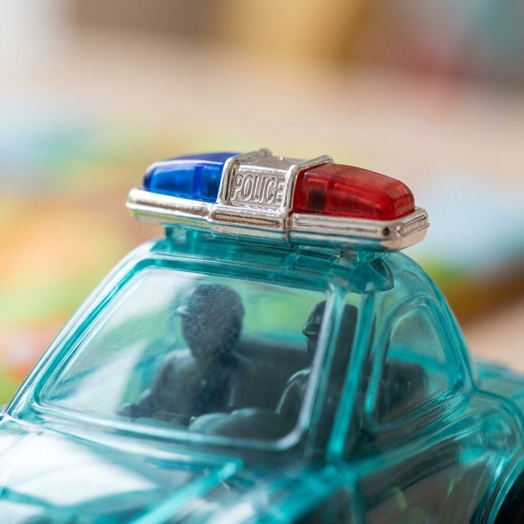 Pull Back Police Car Mini Toy 4.5 cm - close-up