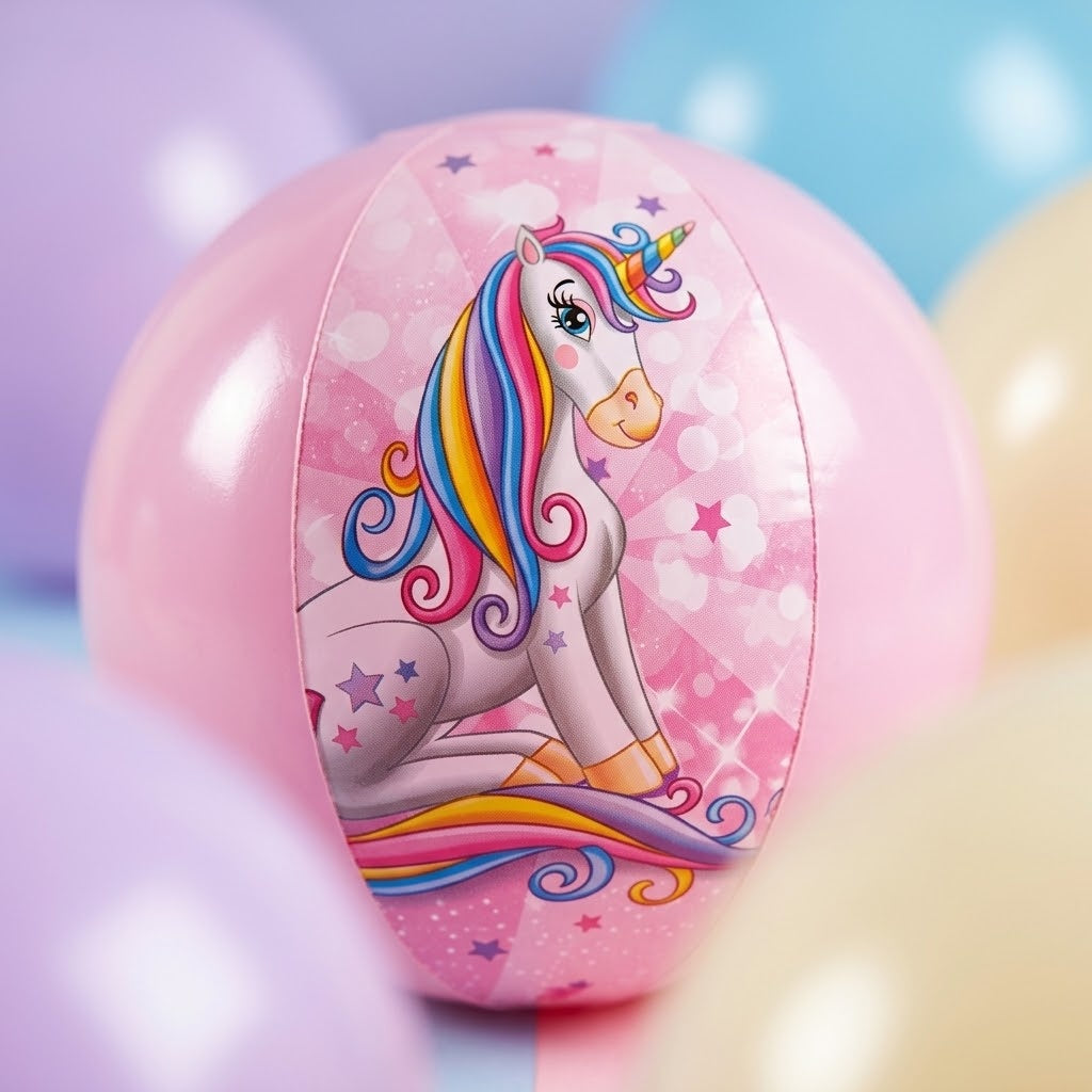 Inflatable Balloon Paddle Bat Unicorn Design - close-up