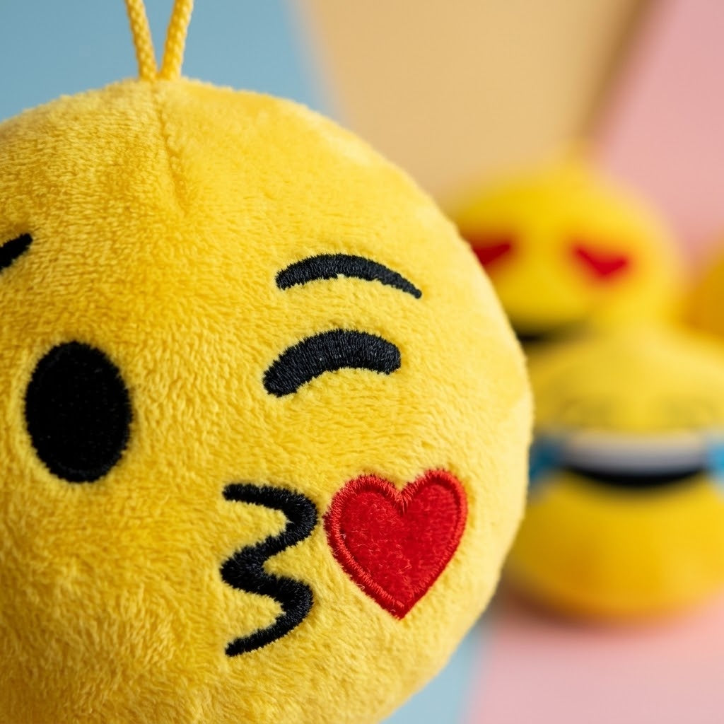 Emoji Plush Cushion 15 cm Smiley Face Pillow - close-up