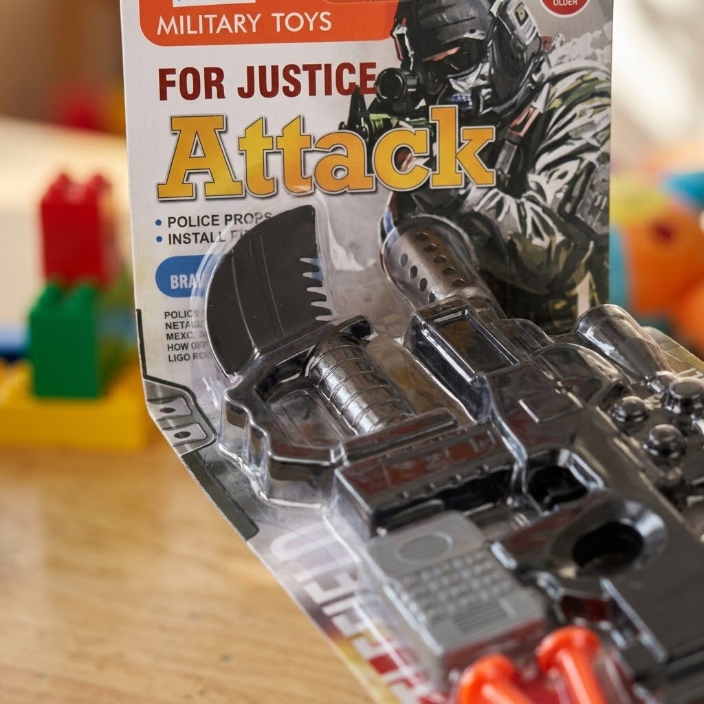 Police Toy Set with Rifle, Walkie-Talkie & Darts - close-up