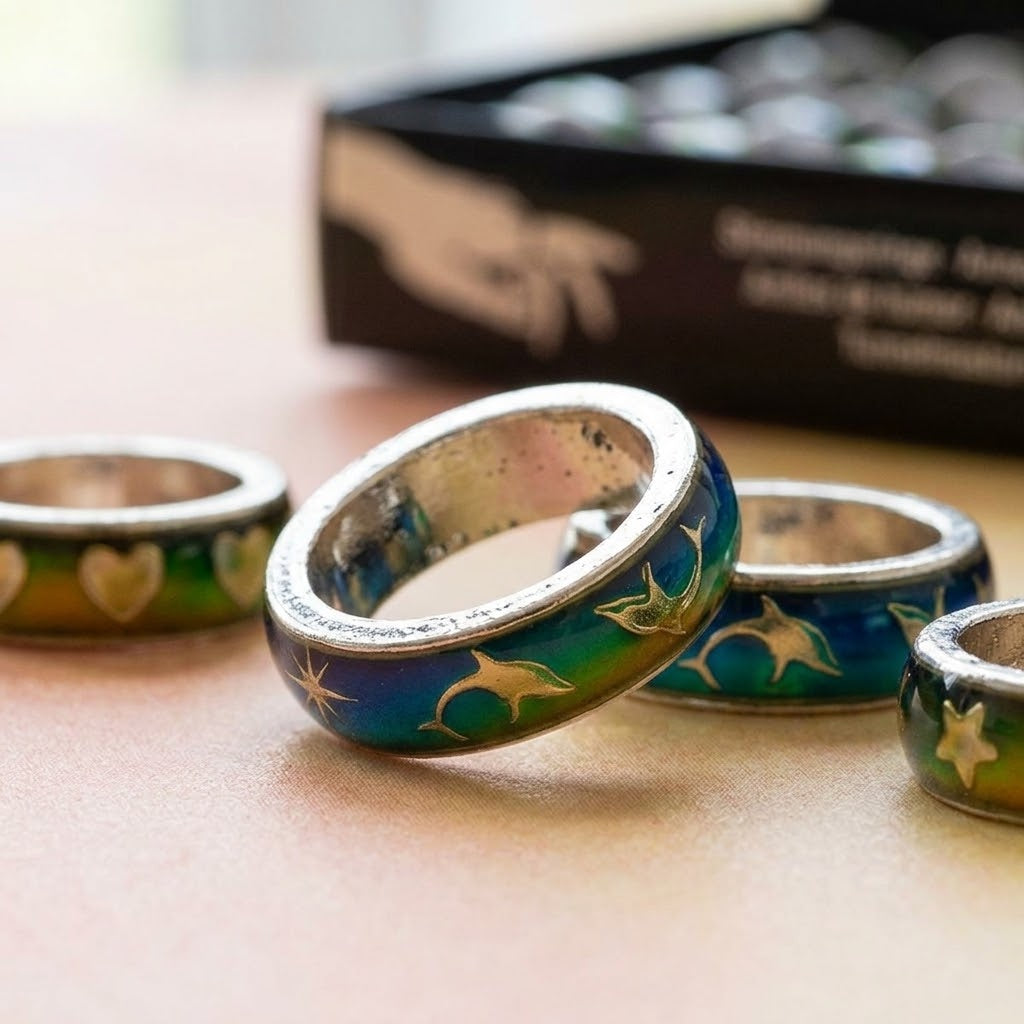Colour Changing Mood Ring for Kids Party Favour - close-up