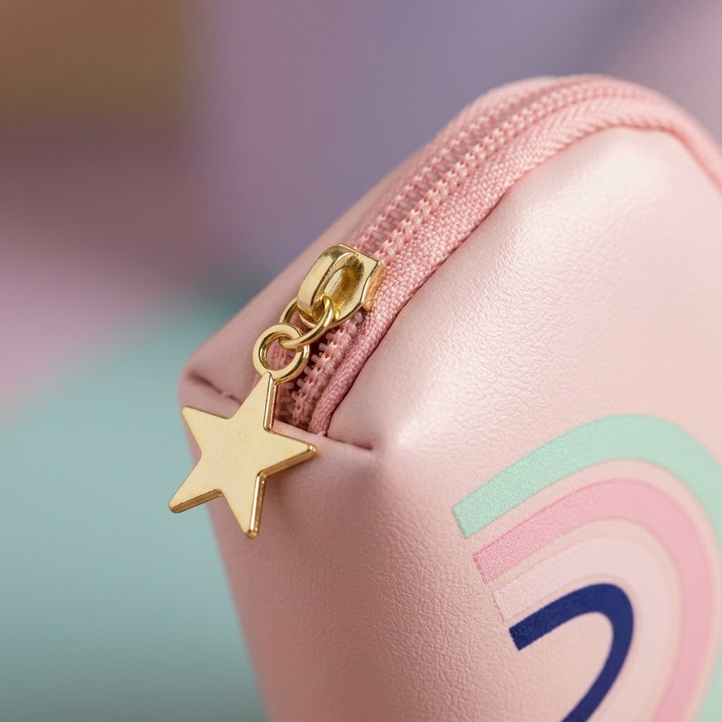 Rainbow Coin Purse for Kids - close-up