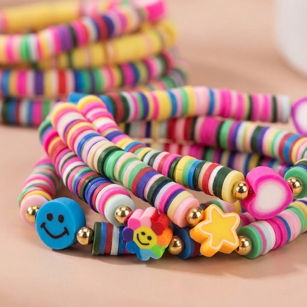 Heishi Bead Bracelets Boho Summer Kids Jewellery - close-up