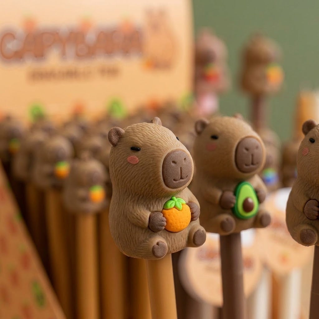 Capybara Erasable Gel Pen Cute Kids Pen - close-up