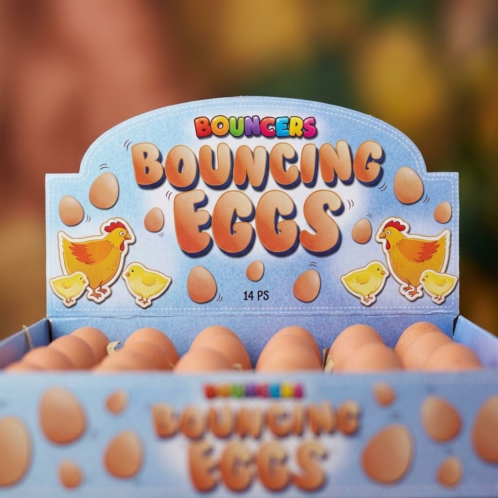 Egg Shaped Bouncy Ball Crazy Bounce Toy 5.4 cm - close-up