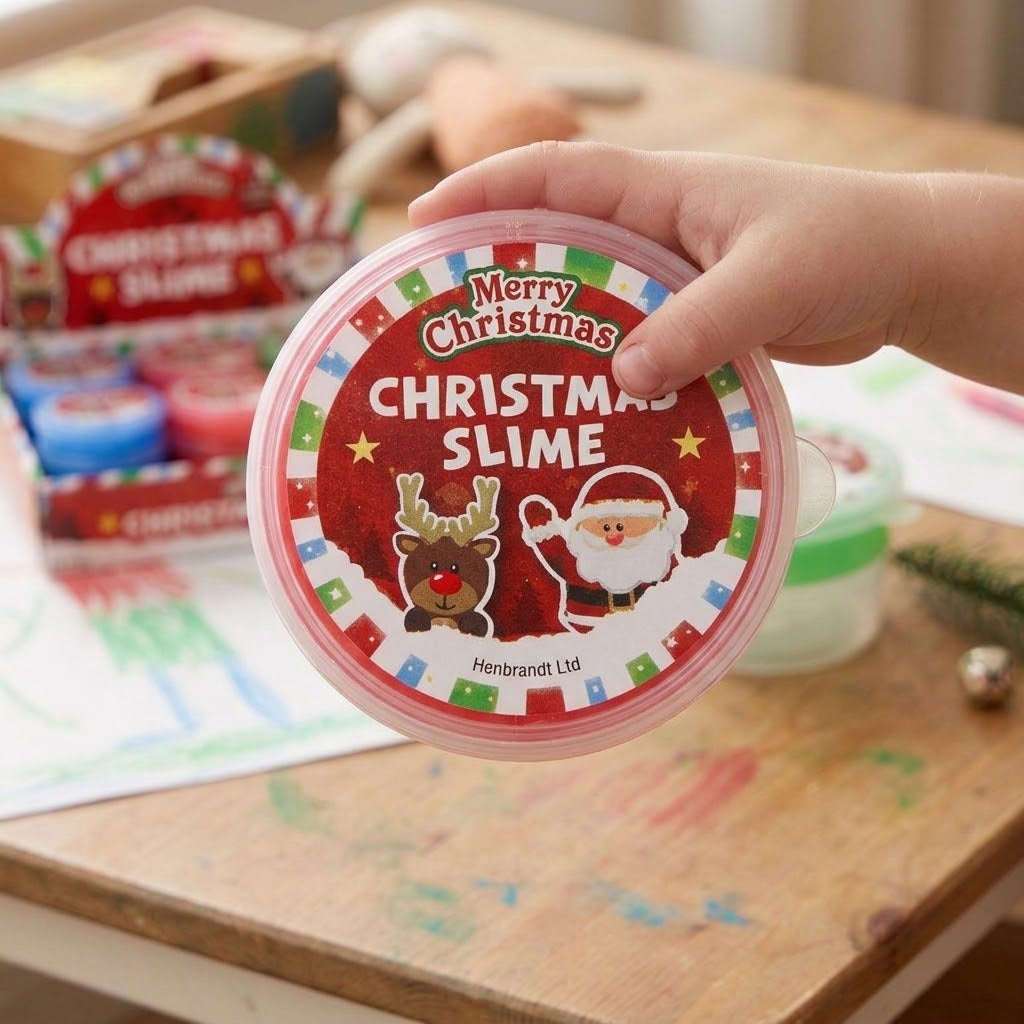 Christmas Slime Putty Pot 40 g Stocking Filler - close-up