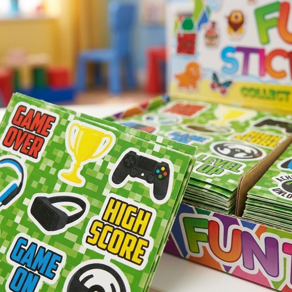 Gamer Sticker Sheet 12 Stickers 10 x 11.5 cm - close-up