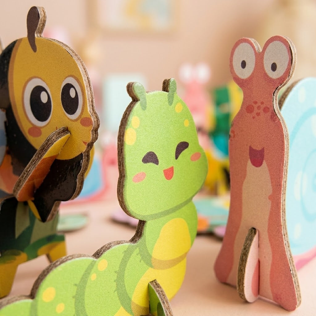 Glow in the Dark 3D Scratch Puzzle Insects - close-up