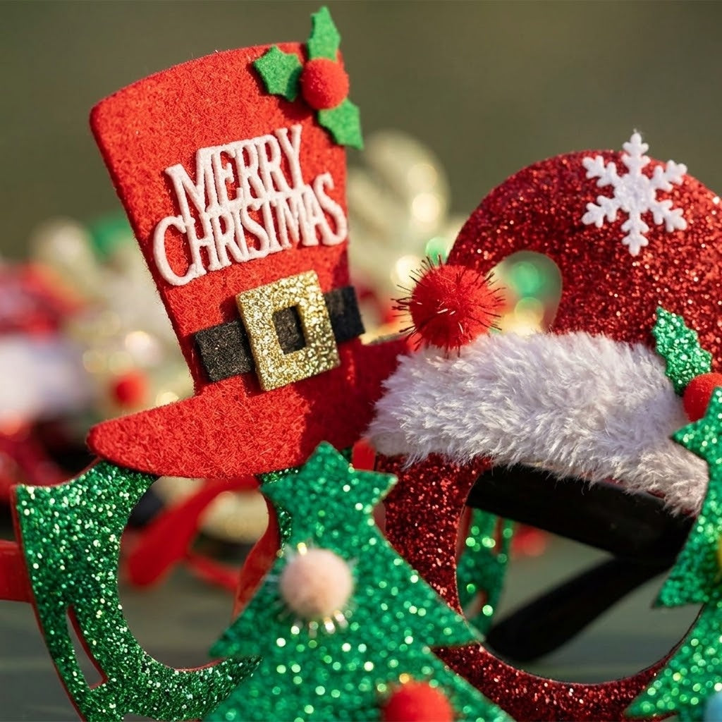 Christmas Novelty Glasses Fancy Dress Accessory - close-up