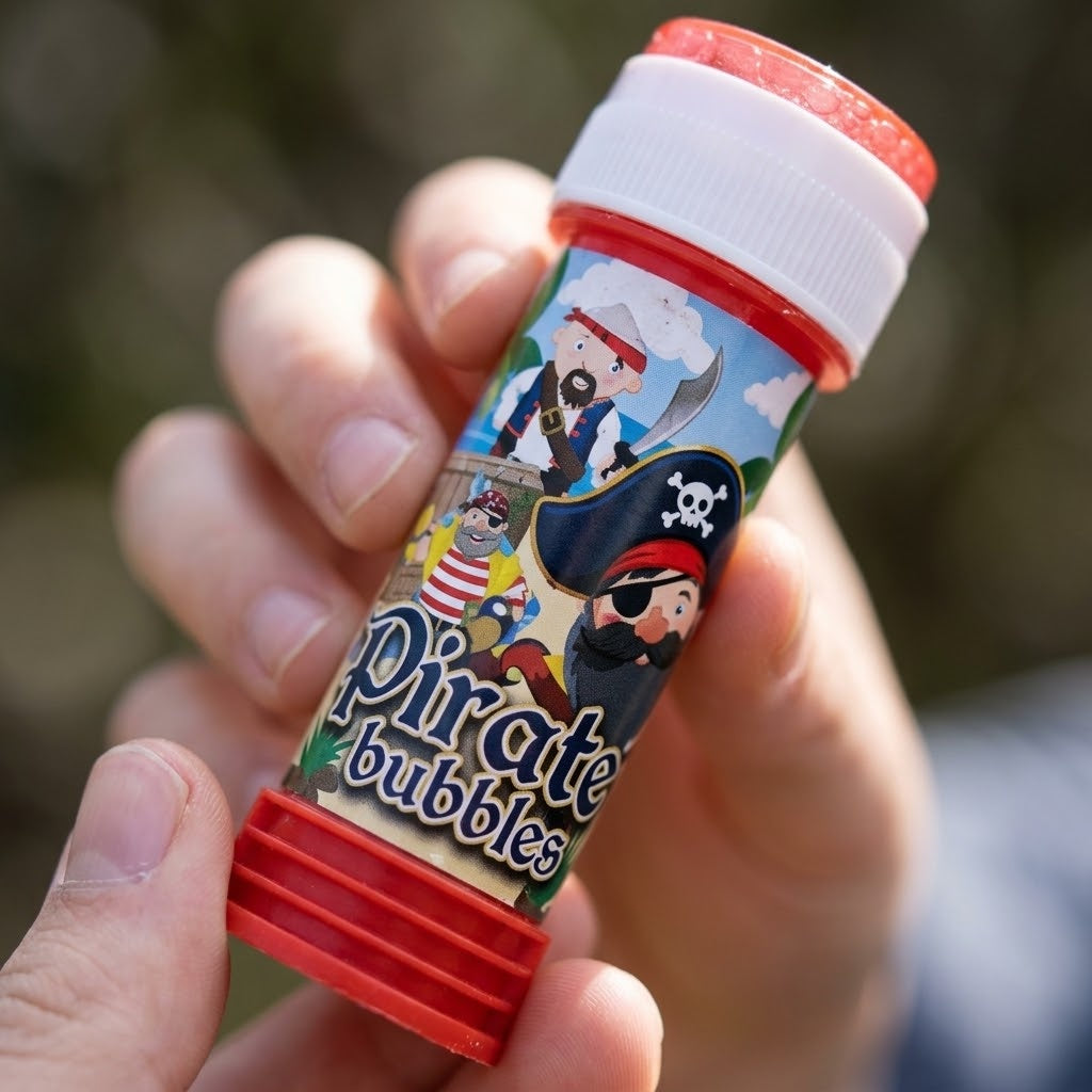 Pirate Bubbles Tube 50 ml Party Favour - close-up