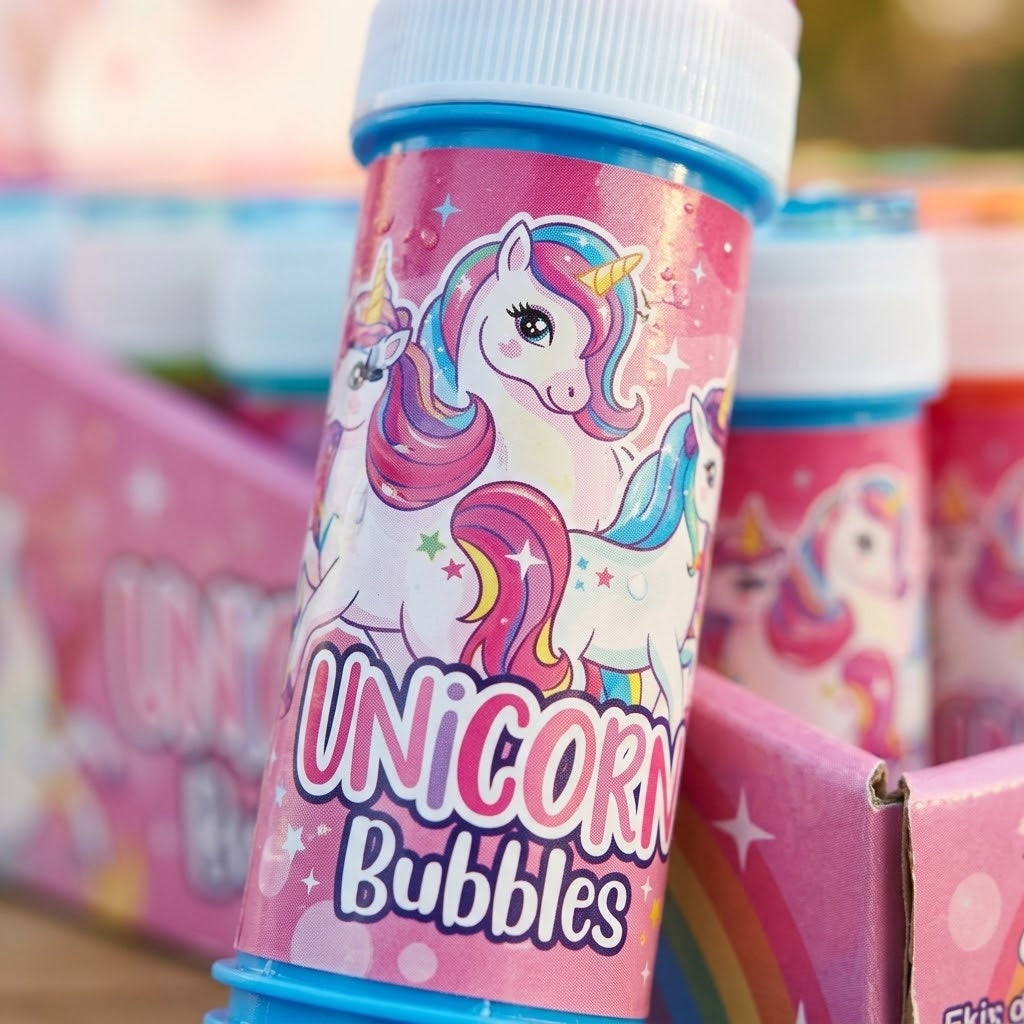 Unicorn Bubbles Tube 50 ml Party Favour - close-up