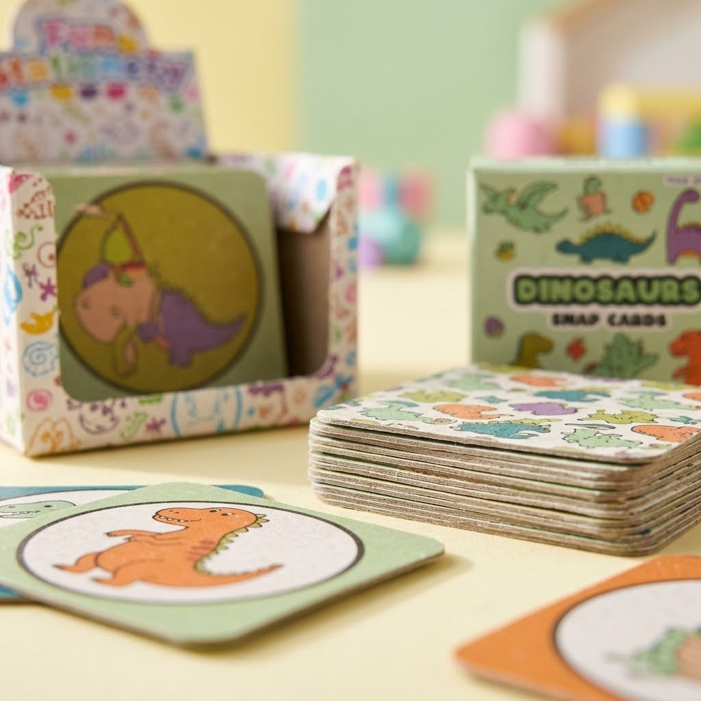 Mini Dinosaur Memory Game 28 Cards Party Favour - close-up