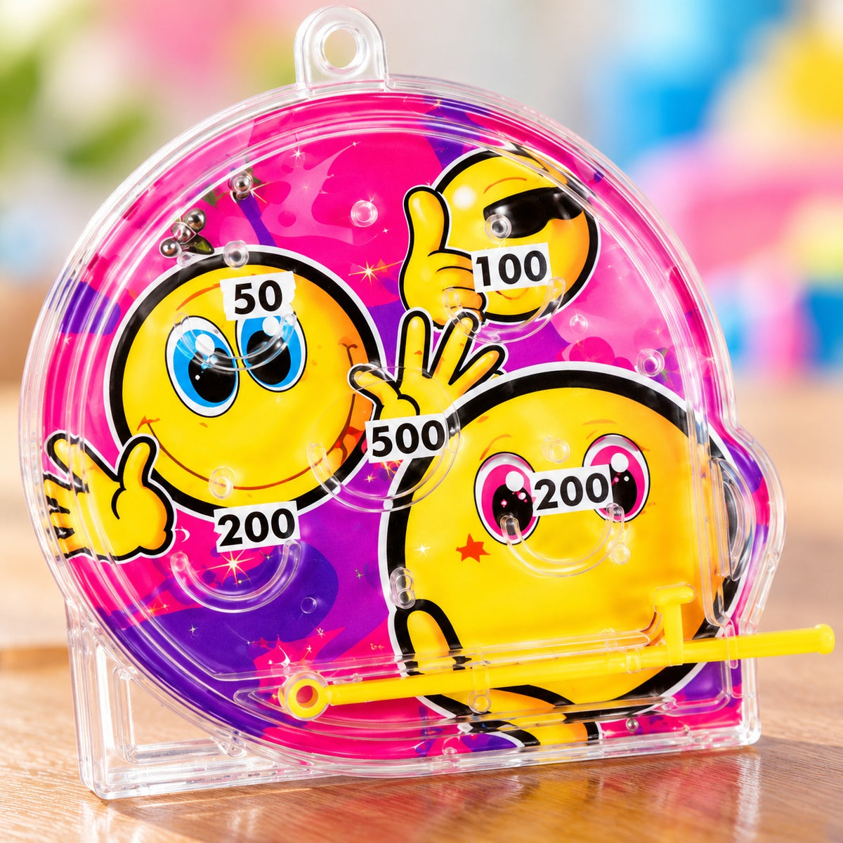 Funny Face Mini Pinball Game 5.5 cm Party Favour - close-up