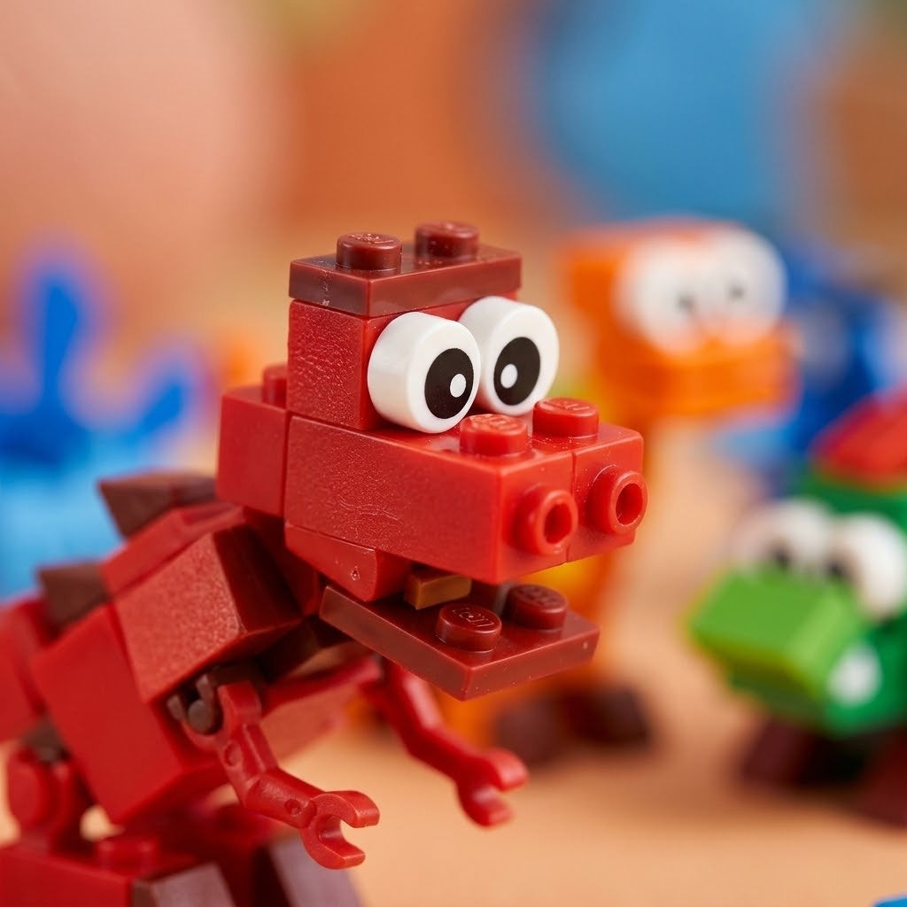 Dinosaur Compatible Building Bricks Boxed Mini Set - close-up