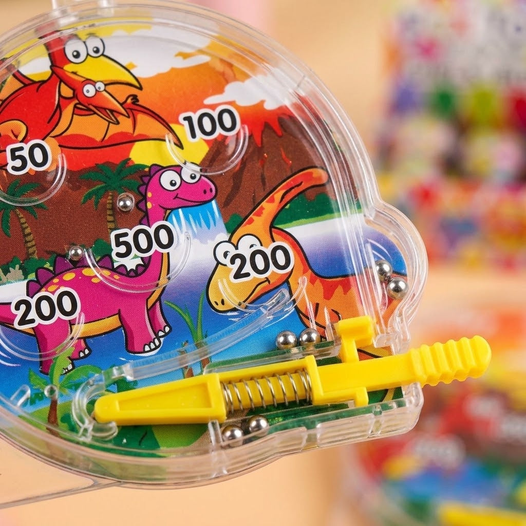 Dinosaur Mini Pinball Game 5.5 cm Party Favour - close-up
