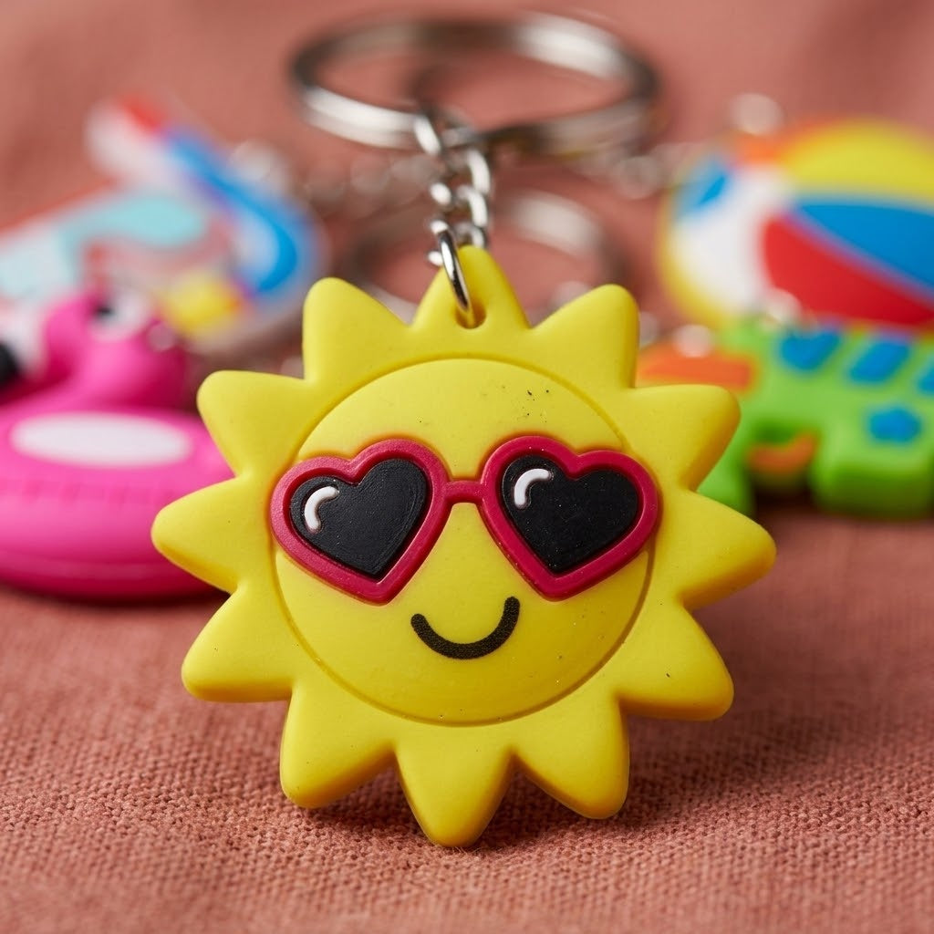 Summer Keychain Assorted Beach Keyring Party Favour - close-up