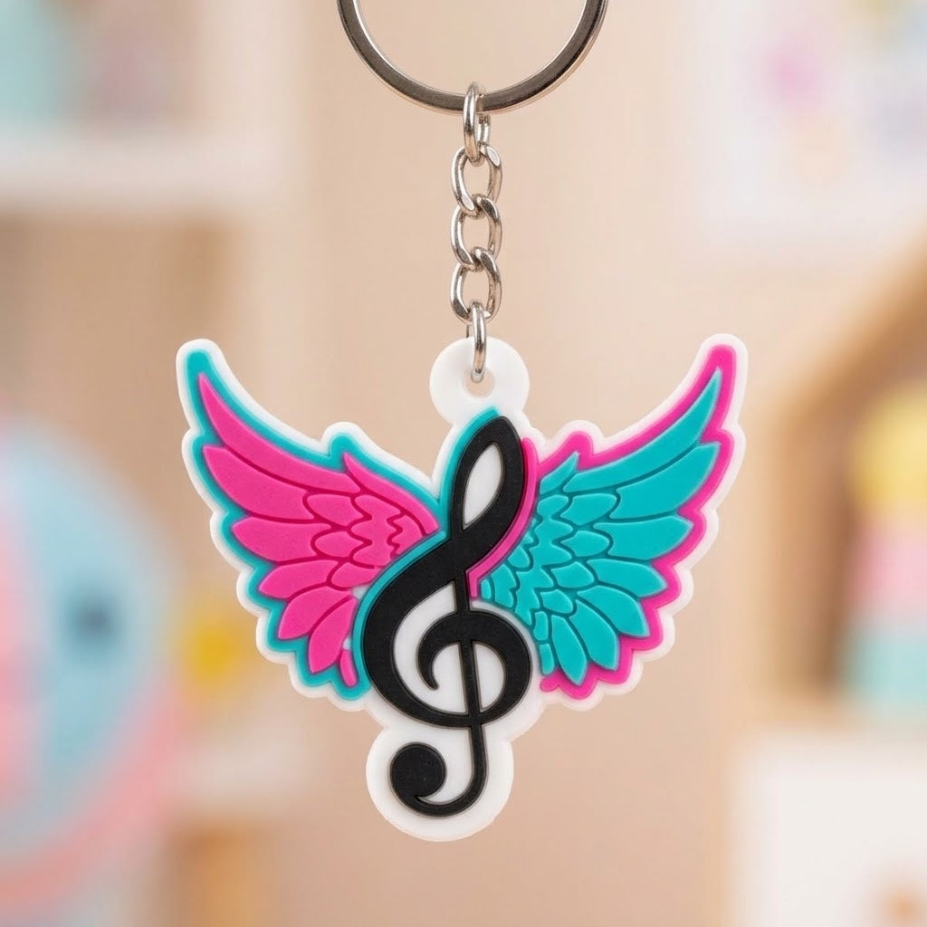 Music Keychain Assorted Musical Keyring Party Favour - close-up
