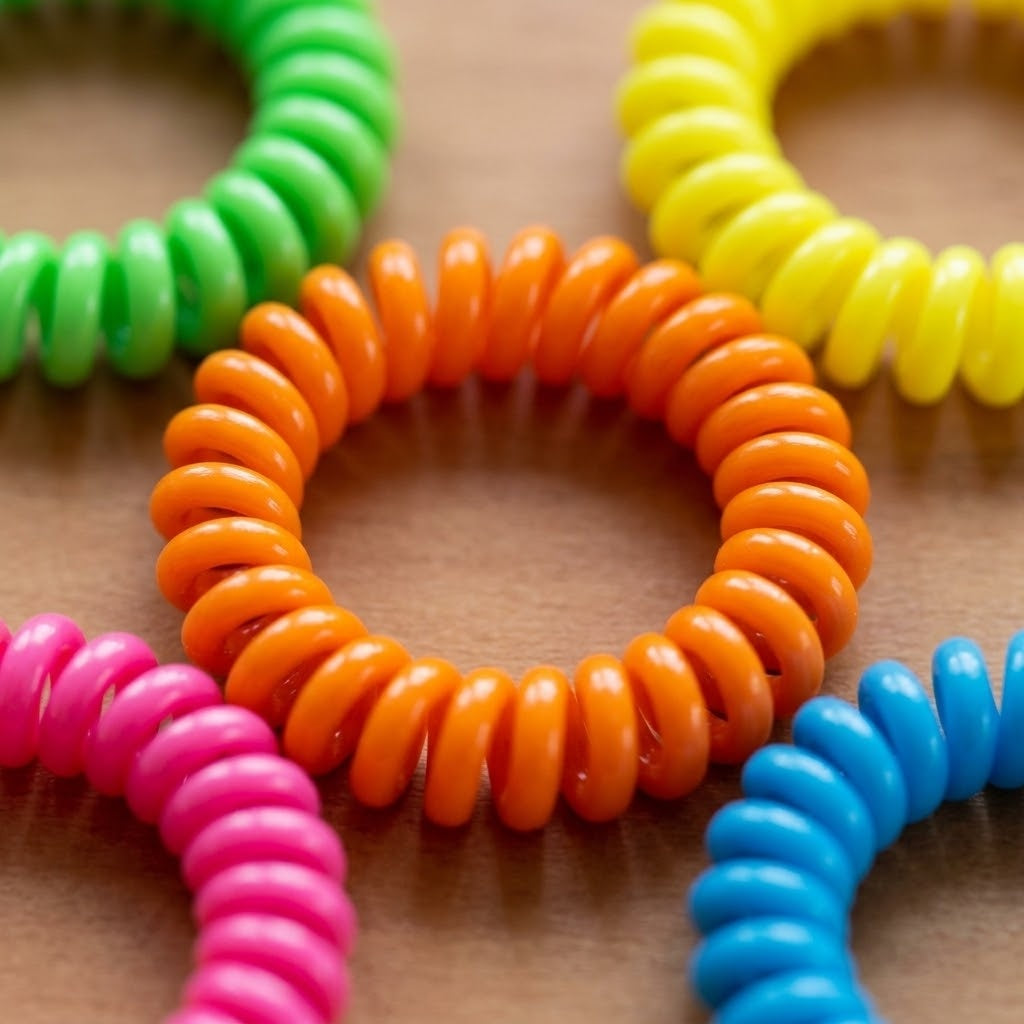 Neon Star Twist Scrunchie Bracelet Party Favours - close-up