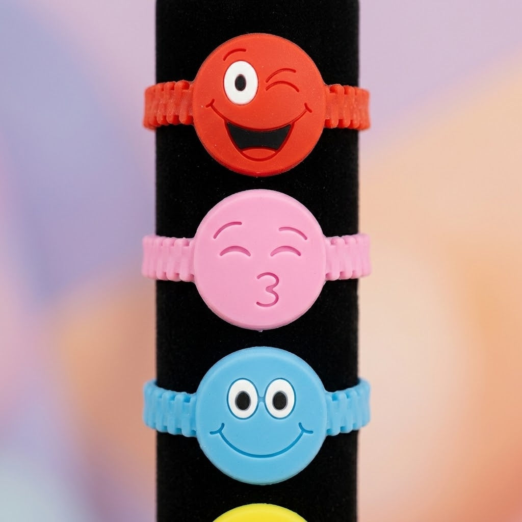 Funny Emotion Faces Bracelet Emoji Kids Favour - close-up