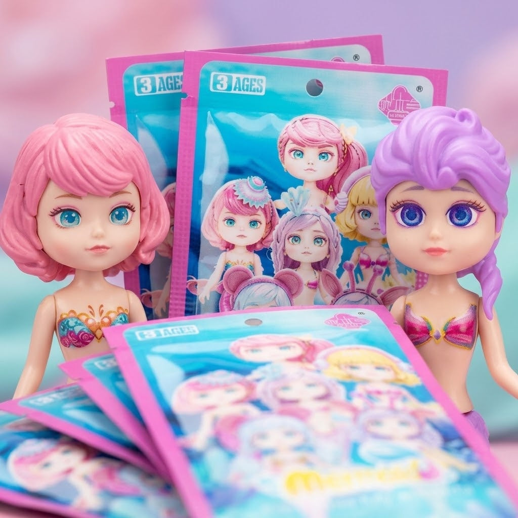 Mini Mermaid Doll Surprise Pouch 8.5 cm - close-up