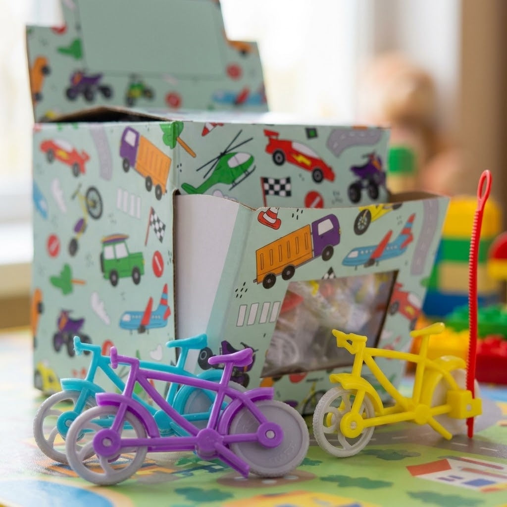 Pull String Mini Bike Toy Bicycle Party Favour 6 cm - close-up