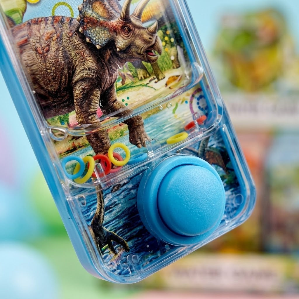 Dinosaur Water Ring Toss Game Phone Shape - close-up