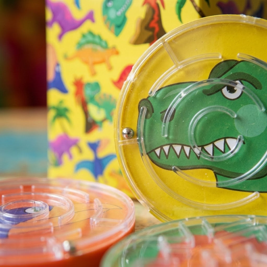 Dinosaur Maze Puzzle Dexterity Game 5.5 cm - close-up