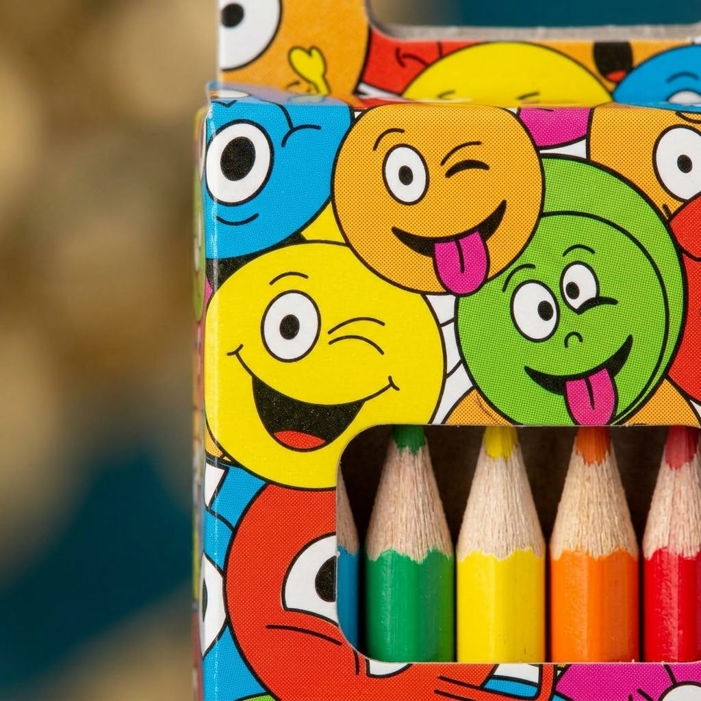 Funny Face Coloured Pencils Box of 6 9 cm - close-up