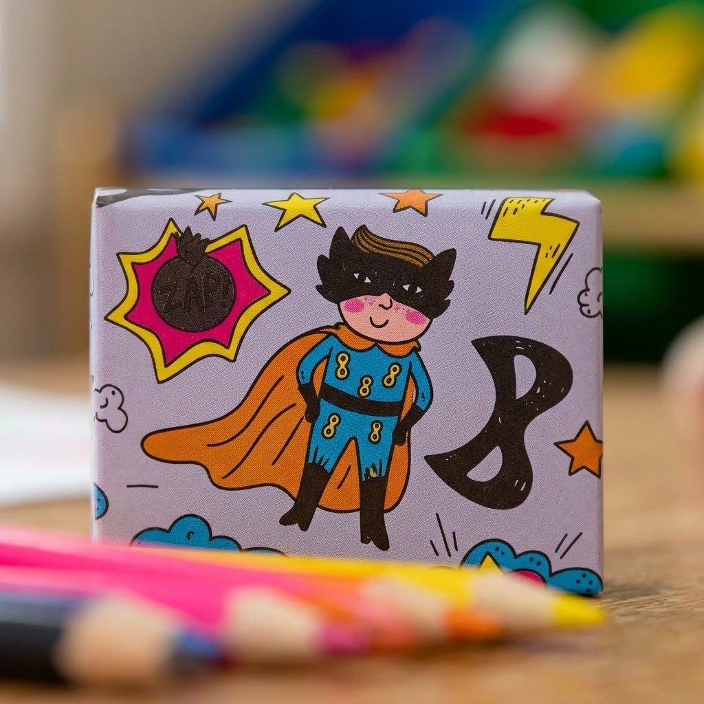 Superhero Colouring Pencils Box of 6 - close-up