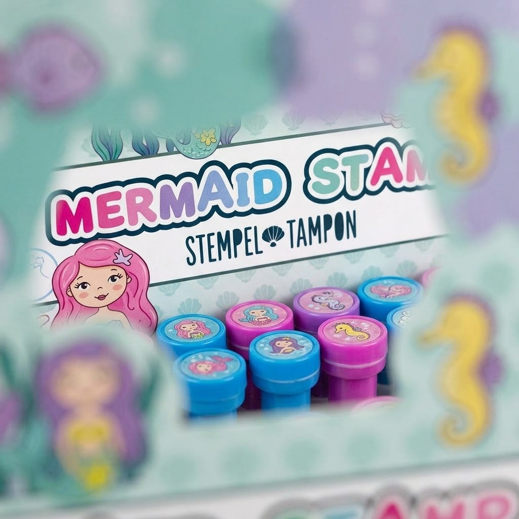 Mermaid Stamp for Kids Party Bag Filler - close-up