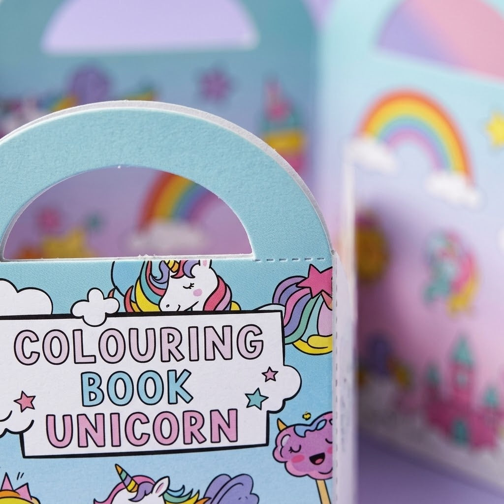 Unicorn Colouring Book with Stickers - close-up