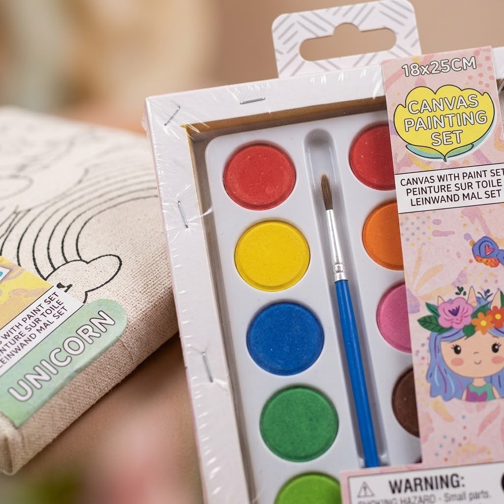 Paint Your Own Canvas Kit Unicorn, Mermaid 18 x 25 cm - close-up